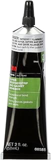 3M Super Weatherstrip and Gasket Adhesive, 08581, Black, 2 fl oz Tube, 1 Per Pack