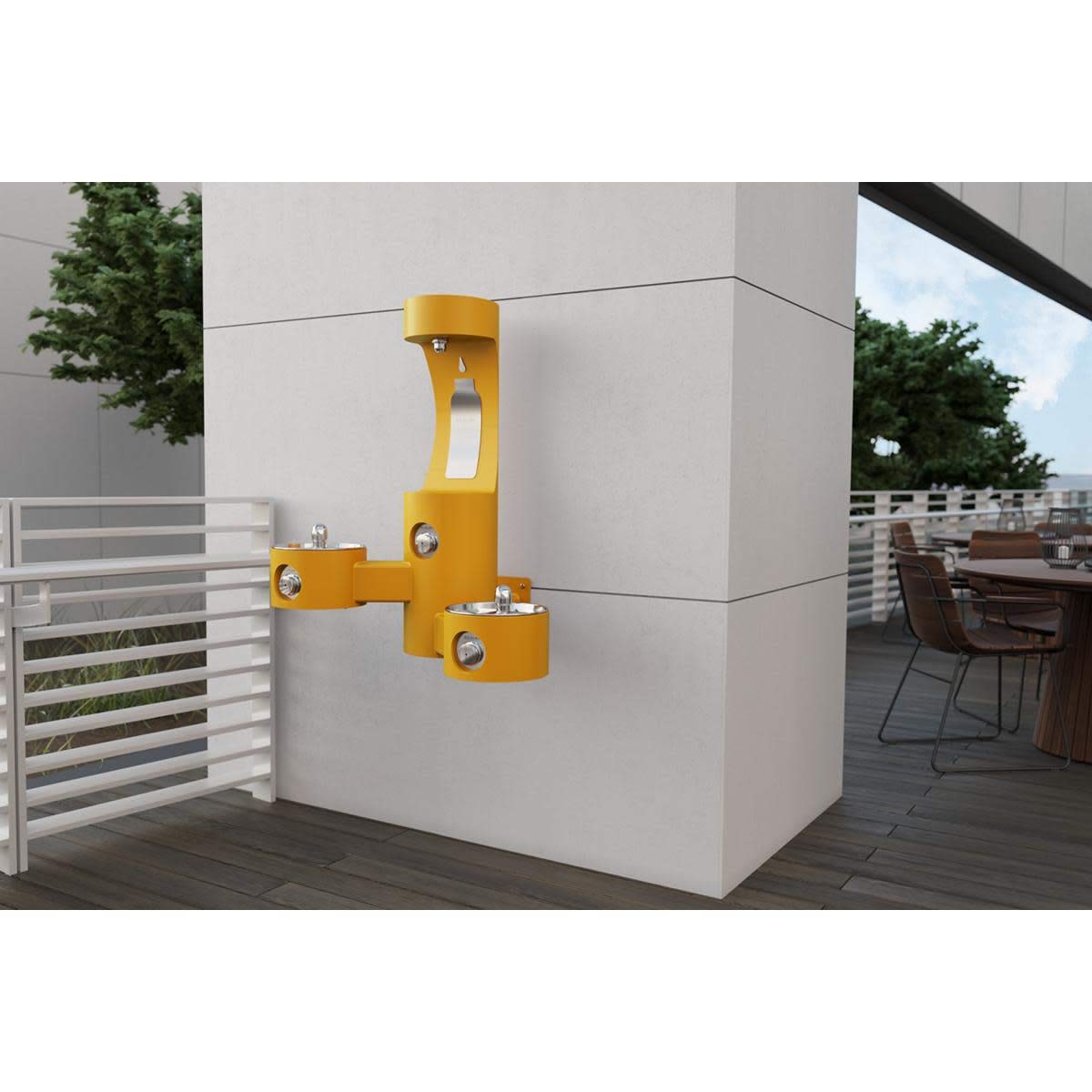 Outdoor Lk4409 Wall Mount Bi-Level Fountain & Bottle Filler Blue by Elkay – Stainless Steel, Blue, Model LK4409BFBLU