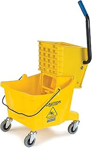Carlisle FoodService Products 26 Qt Mop Bucket with Side Wringer, Yellow