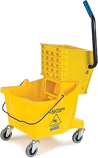 Carlisle FoodService Products 26 Qt Mop Bucket with Side Wringer, Yellow