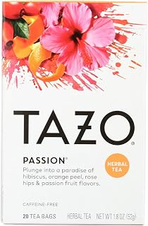 TAZO Passion Herbal Infusion Tea, Caffeine Free, 20-Count Tea Bags (Pack of 6) ( Value Bulk Multi-pack)