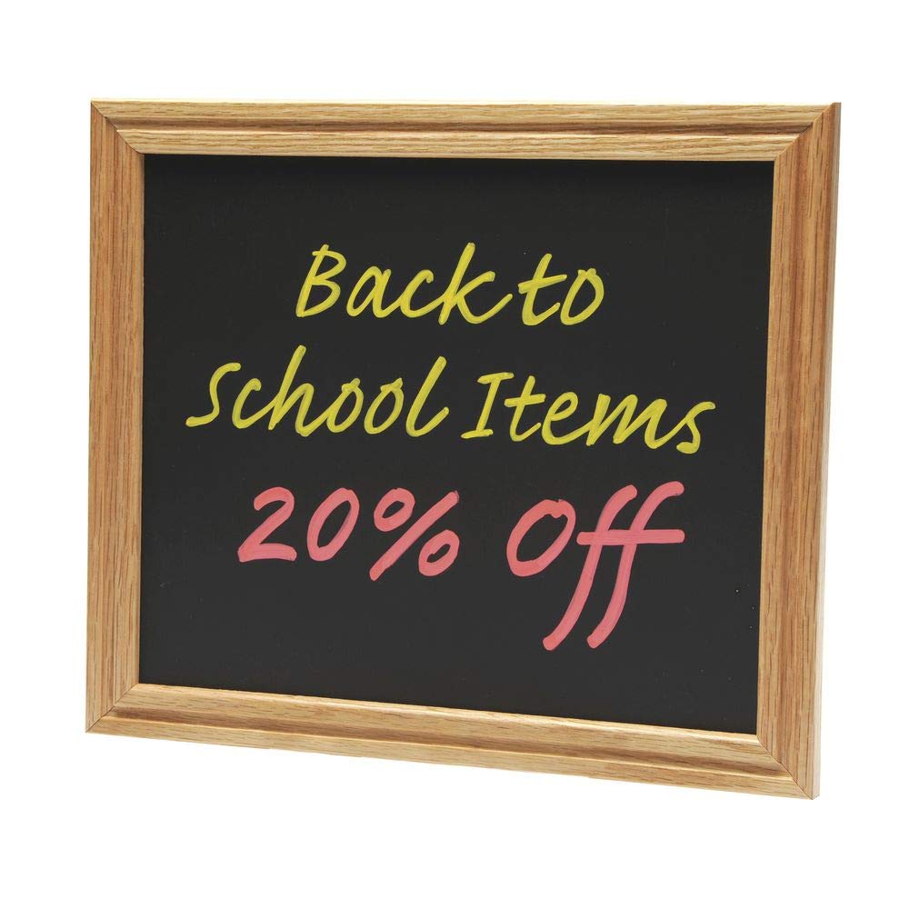 Framed Chalkboard Black Single-Sided with Base -11"L x 7"H by HUBERT – Chalkboard, Black, Model 53356