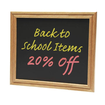 Framed Chalkboard Black Single-Sided with Base -11"L x 7"H by HUBERT – Chalkboard, Black, Model 53356