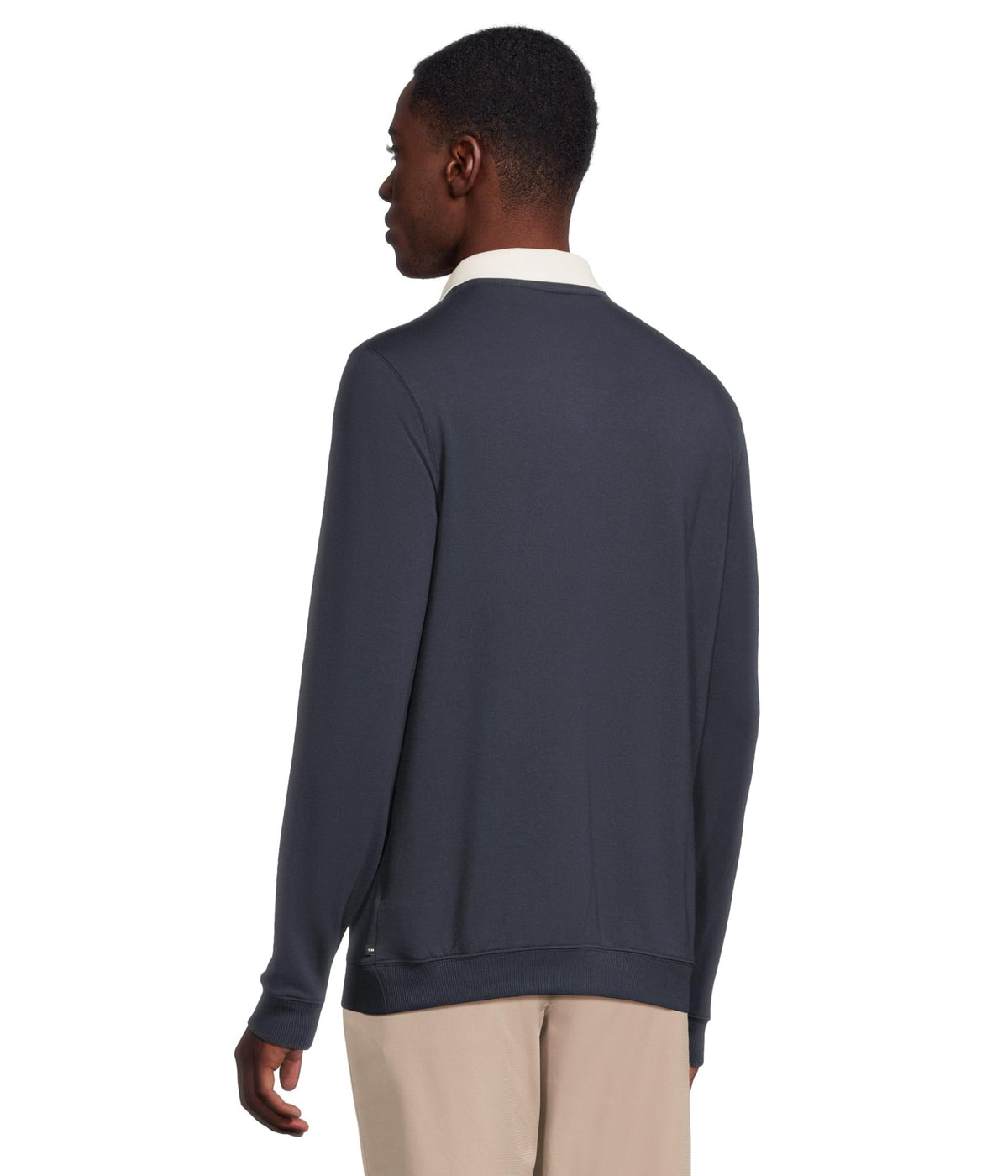 Mens Amenities Collar Crew by TravisMathew – Small, Polyester Blend, Total Eclipse, Model A42349