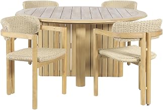 New Classic Furniture Sedona 5-Piece Wood Outdoor Dining Set in Natural
