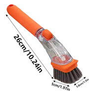 Splash-Proof Press Pot Brush - Multi-Functional Household Dormitory Kitchen Brushes (Red by Generic – Acrylonitrile Butadiene Styrene (ABS), Orange, Model AHN254200