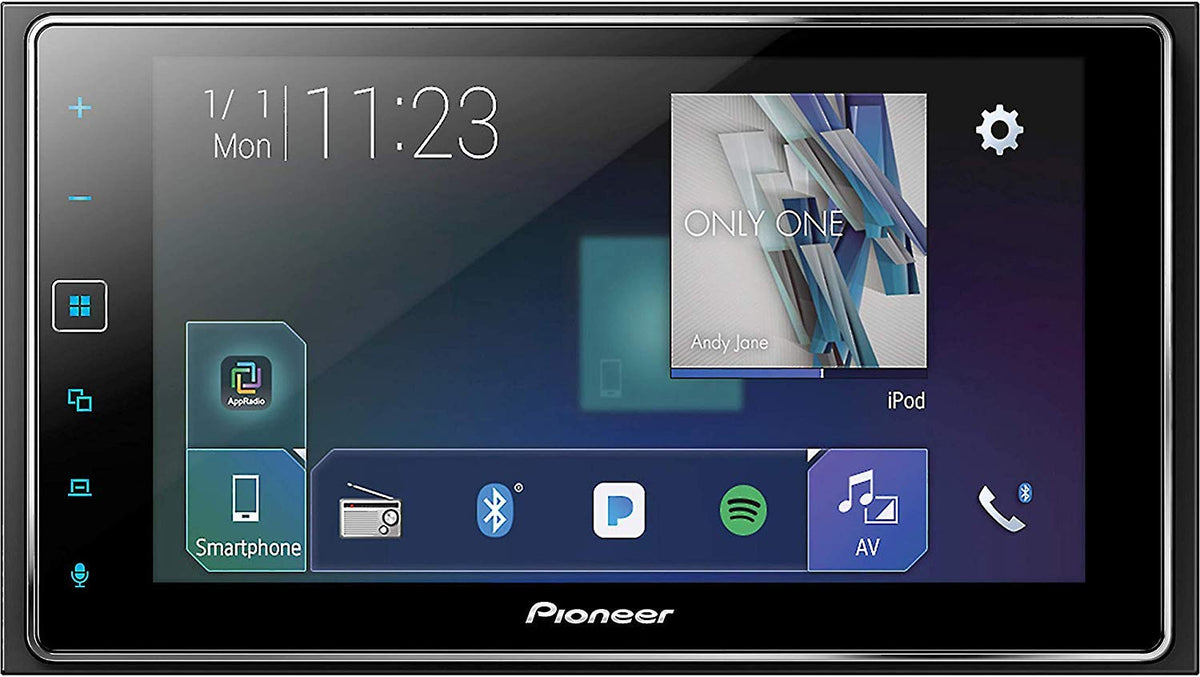 Digital Multimedia 6.2" Display with Apple CarPlay (Does Not Play CDs) by PIONEER – 6.2 inches, Black, Model MVH-1400NEX