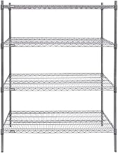HUBERT Shelving Unit with 4-Shelves Dark Grey Wire - 48" L x 24" W x 63" H
