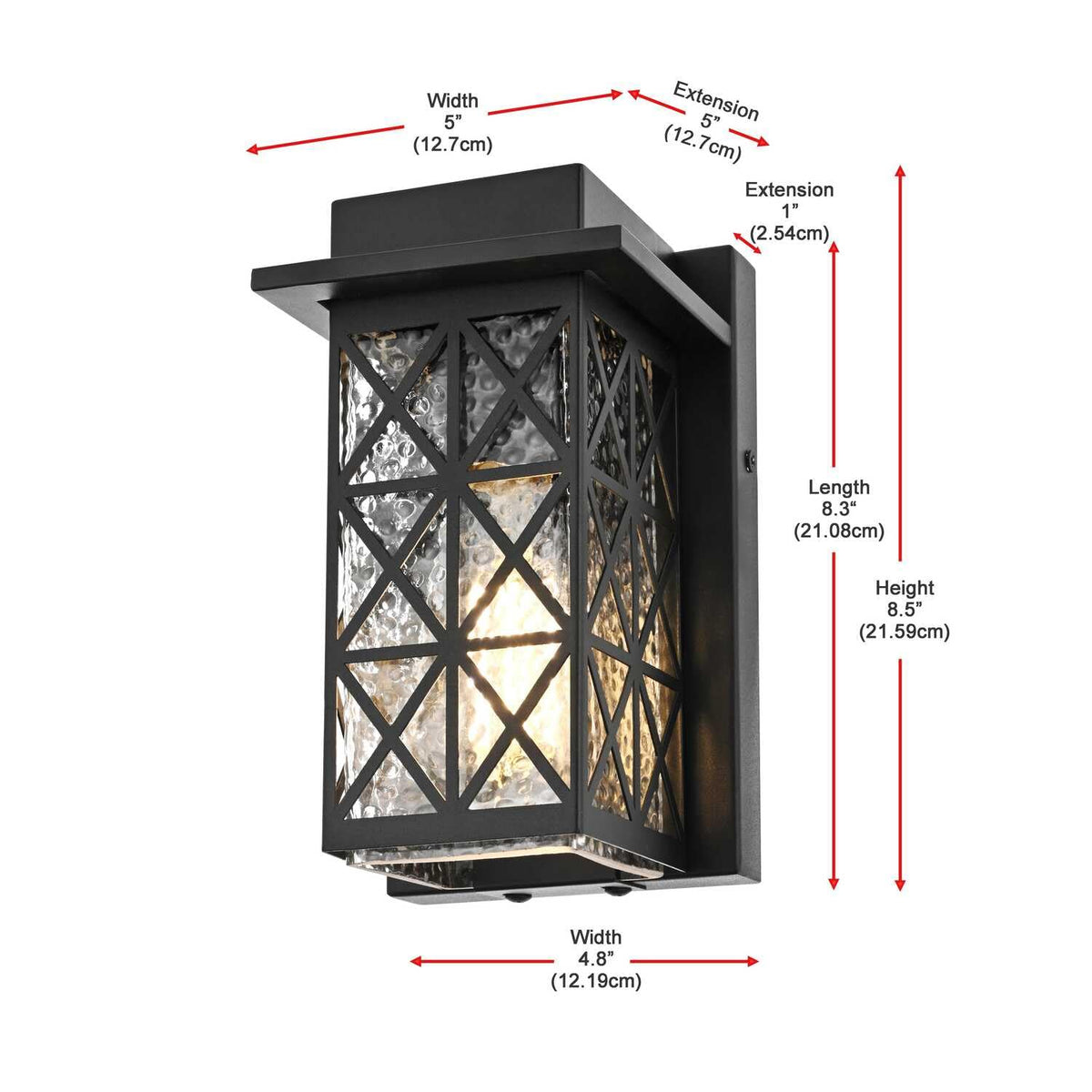 Wildey One Light Outdoor Wall Sconce Black by Lighting Design – Iron, Black, Model OD361W9BK