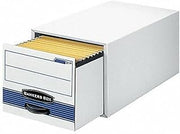 Bankers Box 00311 Stor/drawer Steel Plus Storage Box, Letter, White/blue, 6/carton