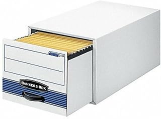 Bankers Box 00311 Stor/drawer Steel Plus Storage Box, Letter, White/blue, 6/carton