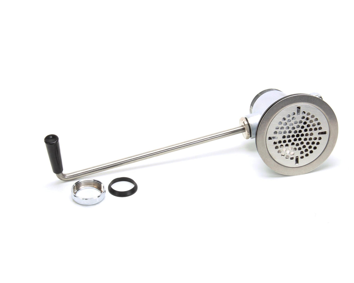 B-3952, 3-1/2" Waste Drain Valve with Twist Handle and 2" NPT Male x 1-1/2" NPT Female Outlet Connection, Stainless Steel by T&S Brass – 15.63"L x 5"W x 4.5"H, Metal, Model B3952