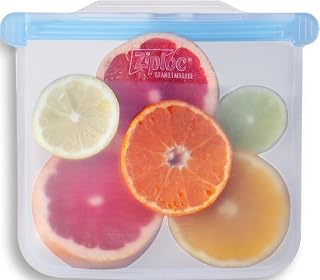 Ziploc Endurables Medium Pouch, 2 Cups, Reusable Silicone Bags and Food Storage Meal Prep Containers for Freezer, Oven, and Microwave, Dishwasher Safe