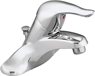 Moen Chateau Chrome Single Handle Centerset Lavatory Bathroom Faucet With Drain Assembly, L64621