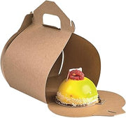 PacknWood 210HCK106 4.33 x 3.94 x 2.36 in. Kraft High Cake Box - 50 Piece