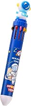12 Pcs 10-in-1 0.7 Mm Multicolor Outer Space Retractable Ballpoint Pen 10 Colors Cartoon Spaceman Alien Rocket Astronaut Pens for Office Supplies Space Theme Party