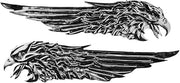 Lethal Threat 3D Stick-On Emblem Eagle Flight, Silver, Vehicle Decal