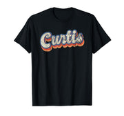 Curtis Personalized Name Shirt Custom Lettering 70's T-Shirt by Personalized & Custom Apparel for Curtis – Cotton, Black, Model GEPC34SZH5Z