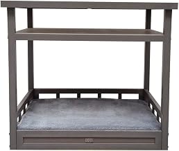 New Age Pet ECOFLEX Nightstand Dog Bed, Indoor Pet Bed with Moisture Resistant Frame & Soft Cushion, Tool Free Assembly, Espresso Black