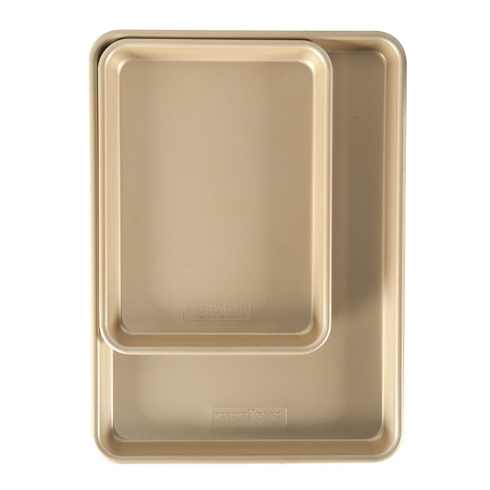 Nordic Ware Half and Quarter Sheet / Pack of 2 / Aluminum Baking & Cookie Sheets