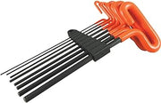 Dynamic Tools 8 Piece 9" Long T-Handle SAE Hex Key Set, 5/64" - 3/8"