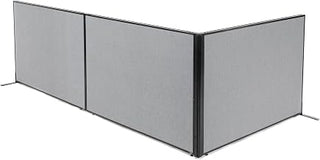 Global Industrial 60-1/4"W x 42" H Freestanding 3-Panel Corner Room Divider, Gray