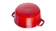 Round Cocotte - 9Qt - Cherry by STAUB – 30cm, 8.4 liters, Cast Iron, 03) Cherry, Model 1004228