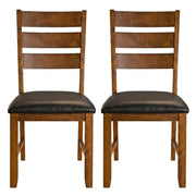 Green Mason Ladderback Upholstered Side Chair Set by Starlight Canyon Home – Solid Mango Tops & Solid Rubberwood, Green, Pack of 2