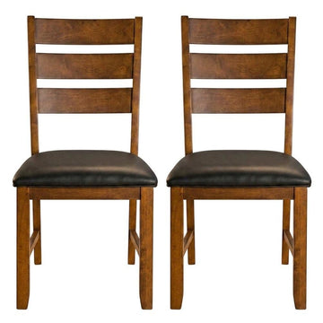 Green Mason Ladderback Upholstered Side Chair Set by Starlight Canyon Home – Solid Mango Tops & Solid Rubberwood, Green, Pack of 2
