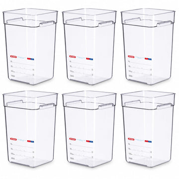 Polycarbonate Square Food Container by Araven – 4.09 cubic_feet, Polycarbonate (PC), Clear, Pack of 6, Model 91906