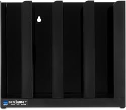 San Jamar Portion Cup and Lid Organizer Fits 2" Cups and Lids with Removable Dividers for Kitchen, Restaurant, and Fast Food, Plastic, 10 x 11.5 x 3.25 Inches, Black