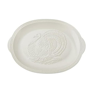 Mikasa Italian Countryside Stoneware Turkey Platter, 18 Inch, Cream