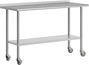 Flash Furniture 60x24" Stainless Steel Locking Prep Table