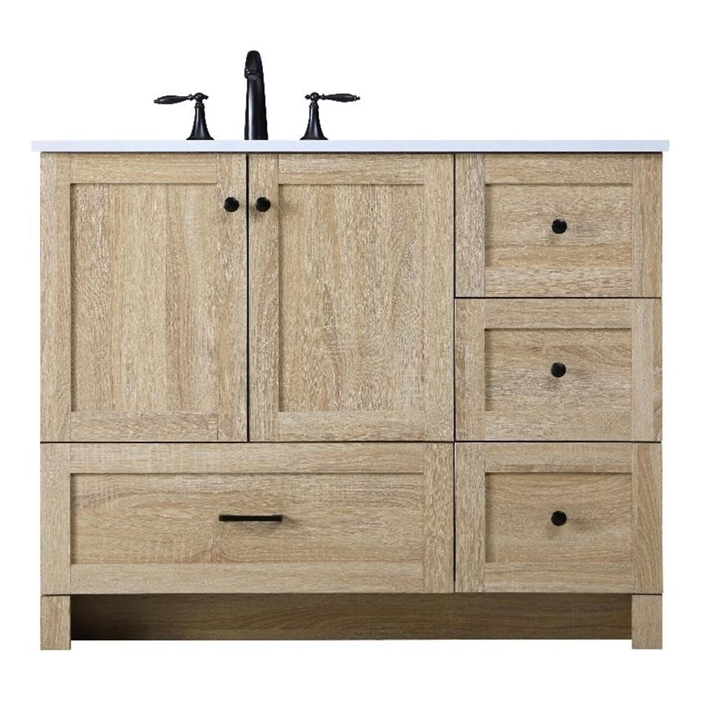 Mango Wood Bathroom Vanity - Soma Collection by by Elegant Lighting – Engineered Wood, Mango Wood, Model VF2842MW