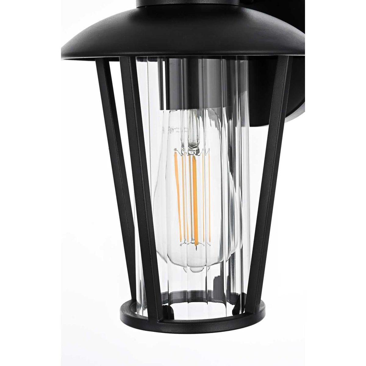 Wensley One Light Outdoor Wall Sconce Black by Lighting Design – Iron, Black