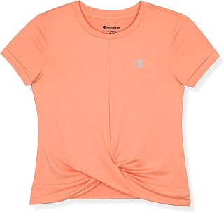 Champion Girls Short Sleeve Graphic T-Shirt Crewneck Tee for Kids