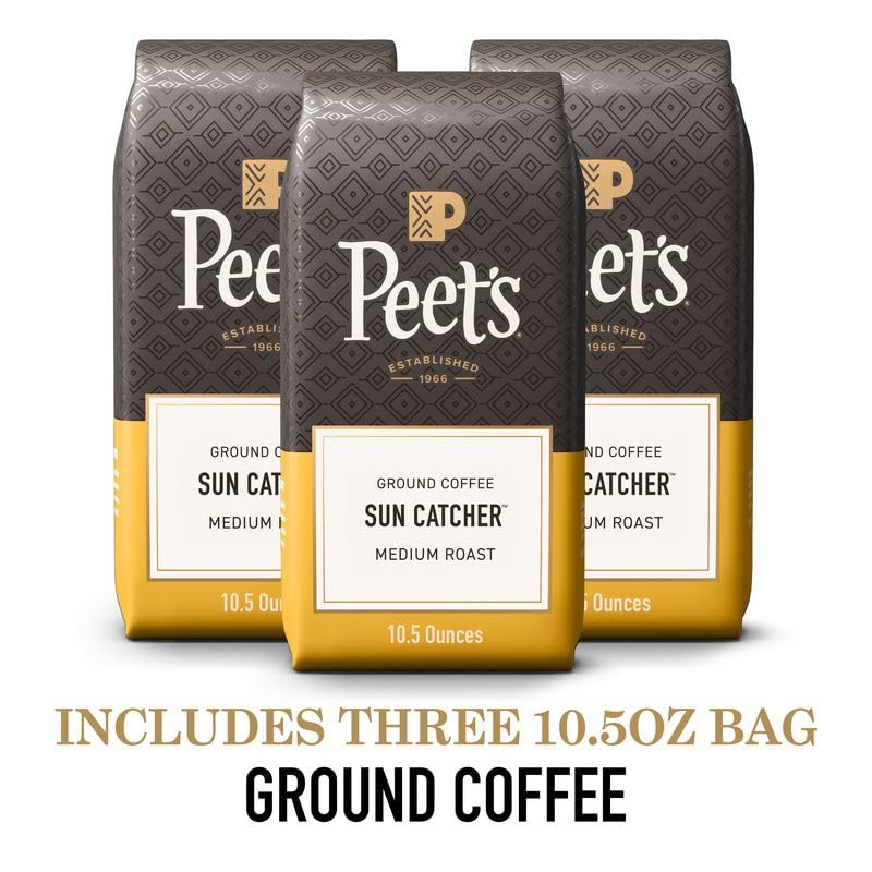 100% Arabica Light Roast Ground Coffee, Sun Catcher Blend 10.5 Ounce Bag (Pack of 3) by Peet's Coffee – 10.5 Ounce (Pack of 3), Pack of 3, Model RRA-250128-2-LF-8