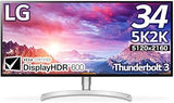LG Monitor Display 34WK95U-W 34-inch / 5K2K UltraWide (5120 x 2160) / Display HDR600 / Nano IPS/Thunderbolt 3, 2 HDMI, DP / 3-Year No-Scatter Warranty