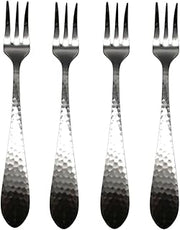 Reed & Barton Hammered Antique 18/10 Stainless Steel Cocktail Fork (Set of Four)
