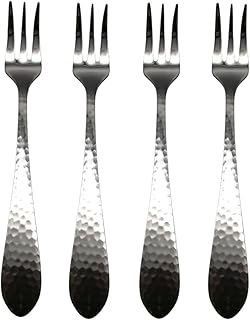 Reed & Barton Hammered Antique 18/10 Stainless Steel Cocktail Fork (Set of Four)
