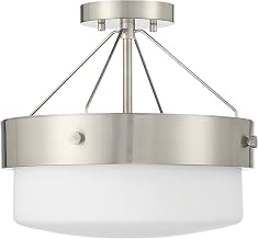 Craftmade Oak Street 2 Light Convertible Semi Flush Brushed Polished Nickel
