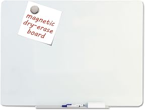 MasterVision GL110101 Magnetic Glass Dry Erase Board, Opaque White, 60 x 48