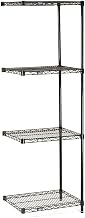 Nexel Wire Shelving Add-On, Black Epoxy, 54" W X 24" D X 74" H