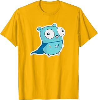 Superhero Gopher Tee - Fun Programmer Developer GO Lang Logo T-Shirt