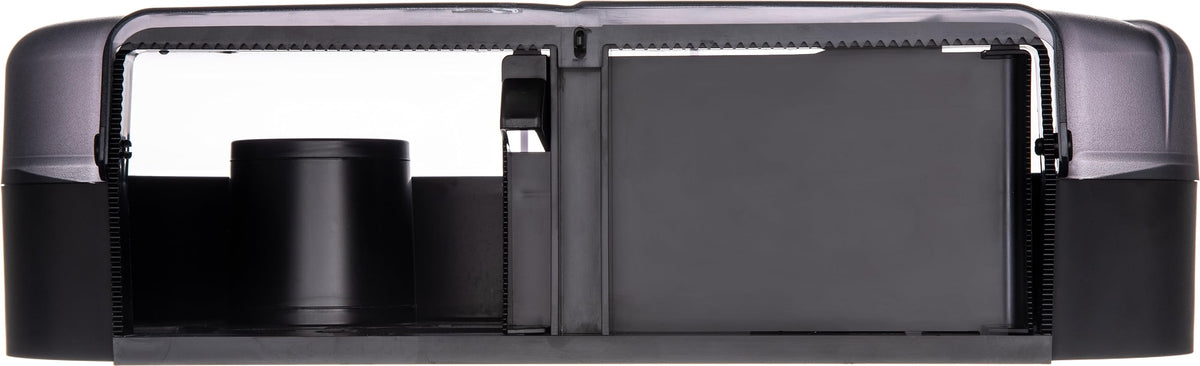 Twin 9" Bath Tissue Dispenser by San Jamar – 19 x 5 1/4 x 12, Plastic, Black Pearl, Model R4090TBK