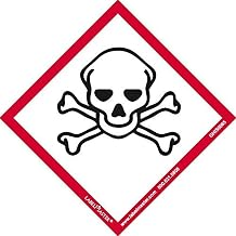 Labelmaster GHIS0065 GHS Label, Skull and Crossbones, 101 mm x 101 mm (Pack of 100)