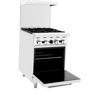CookRite Commercial Natural Gas Range 24 4 Burner Hotplates With Standard Oven by Atosa – Silver, Model AGR-4B-NG
