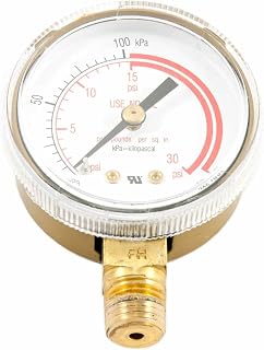 Forney 87730 Acetylene Gauge, Low Pressure, 2-Inch-by-1/4-Inch NPT, 0-30 PSI
