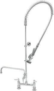 T&S Brass B-0123-ADF12 Easyinstall Pre-Rinse Spring Action Deck Mount with 8-Inch Centers and 12-Inch Add-On Faucet
