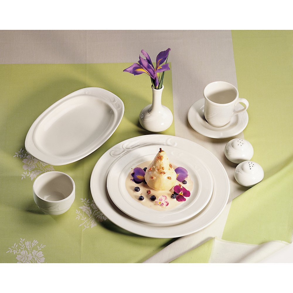 6081000 Lyrica 9.75 Plate - 24 / CS by Homer Laughlin – Medium, China, White, Pack of 24, Model HL6081000